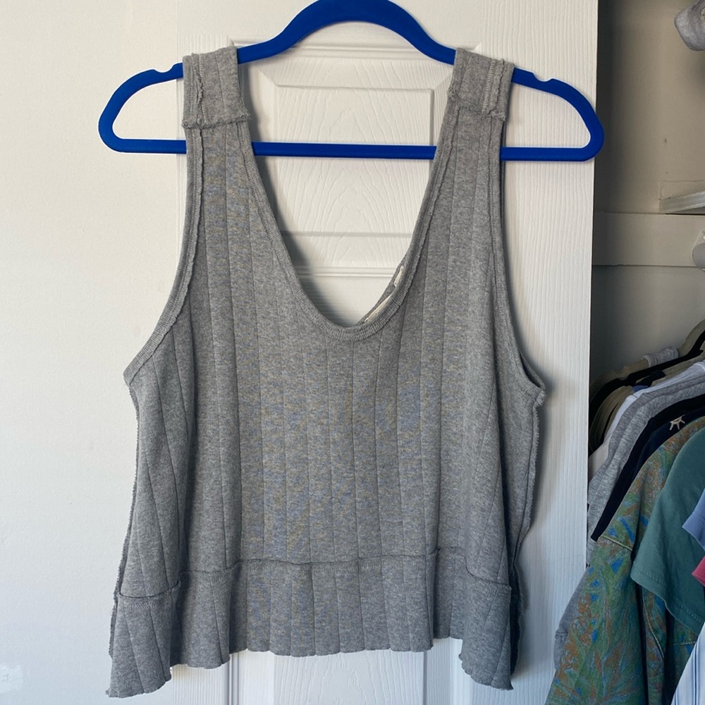 Free People Loose Ribbed Open Back Tank